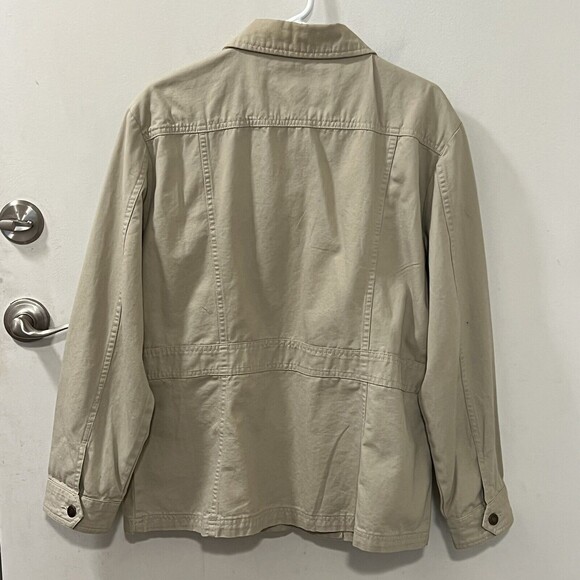 NorthCrest Womens Khaki Cotton Field Jacket With Buttons Pockets Size XL - Picture 5 of 12